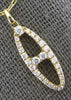 ESTATE .27CT DIAMOND 14KT YELLOW GOLD 3D ROUND CLASSIC OVAL FUN FLOATING PENDANT
