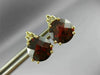 ESTATE 4.08CT DIAMOND & AAA GARNET 14KT YELLOW GOLD CLUSTER STUD EARRINGS #20871