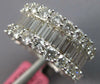 LARGE 7.18CT DIAMOND 18K WHITE GOLD 3D ROUND & BAGUETTE WEDDING ANNIVERSARY RING