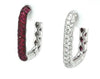 1.42CT DIAMOND & AAA RUBY 18KT WHITE GOLD 3 ROW FUN HUGGIE HOOP HANGING EARRINGS