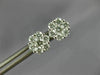ESTATE .94CT DIAMOND 18KT WHITE GOLD 3D 8mm CLASSIC CLUSTER FLOWER STUD EARRINGS