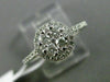 ESTATE WIDE .52CT DIAMOND 18KT WHITE GOLD 3D ETOILE CLUSTER HALO PROMISE RING