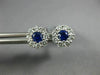 ESTATE .85CT DIAMOND & AAA SAPPHIRE 18K WHITE GOLD CLASSIC FLOWER STUD EARRINGS
