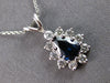 1.05CT DIAMOND & AAA SAPPHIRE 14KT WHITE GOLD PEAR SHAPE & ROUND PENDANT #27924