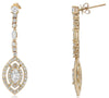 2.35CT DIAMOND 14KT YELLOW GOLD 3D ROUND & MARQUISE DOUBLE HALO LEAF EARRINGS
