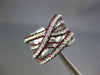 LARGE 2.76CT DIAMOND & AAA RUBY 18K WHITE GOLD 3D MULTI ROW CRISS CROSS FUN RING
