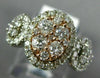 ESTATE WIDE 2.25CT DIAMOND 14K WHITE AND ROSE GOLD 3D OVAL HALO ANNIVERSARY RING