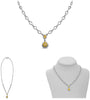 2.23CT WHITE & FANCY YELLOW DIAMOND 18KT 2 TONE GOLD 3D CUSHION & ROUND NECKLACE