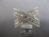 LARGE 2.33CT DIAMOND 14K WHITE GOLD ROUND 3 ROW CRISS CROSS X INFINITY LOVE RING