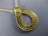 1.27CT DIAMOND & AAA TSAVORITE 18KT YELLOW GOLD TEAR DROP LOVE KNOT FUN PENDANT
