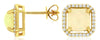 2.09CT DIAMOND & AAA OPAL 14KT YELLOW GOLD CUSHION & ROUND OCTAGON STUD EARRINGS