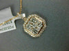ESTATE LARGE .74CT DIAMOND 18K ROSE GOLD 3D SQUARE OCTAGON CLUSTER HALO PENDANT