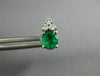 ESTATE .60CT DIAMOND & AAA EMERALD 14KT WHITE GOLD 3D ROUND STUD EARRINGS #26659
