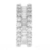 LARGE 7.45CT DIAMOND 18KT WHITE GOLD ROUND & BAGUETTE ETERNITY ANNIVERSARY RING