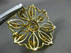ANTIQUE LARGE 1.51CT DIAMOND 14KT YELLOW GOLD FLOWER ETOILE FILIGREE BROOCH PIN
