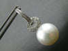 ESTATE LARGE .57CT DIAMOND & TAHITIAN PEARL 18KT WHITE GOLD LOVE KNOT HANGING EARRINGS