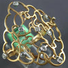 EXTRA LARGE .20CT DIAMOND 18K WHITE & ROSE GOLD OPEN FILIGREE ETOILE FLOWER RING