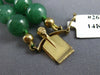 ANTIQUE AAA GREEN JADE 14KT YELLOW GOLD 3D CLASSIC BEADED 2 ROW BRACELET #2631
