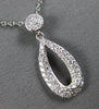ESTATE .30CT DIAMOND 14KT WHITE GOLD CLASSIC OPEN TEAR DROP FUN FLOATING PENDANT