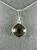 ESTATE 3.60CT AAA SMOKEY TOPAZ 14KT WHITE GOLD 3D CLASSIC BEZEL CUSHION PENDANT