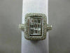 ESTATE WIDE 1.36CT DIAMOND 14KT WHITE GOLD RECTANGULAR INVISIBLE ENGAGEMENT RING