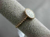 ESTATE .23CT ROUND DIAMOND 14KT ROSE GOLD 3D BEAD CIRCLE MILGRAIN PAVE ROPE RING
