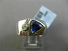 ESTATE WIDE .97CT DIAMOND & AAA TANZANITE 14K WHITE GOLD 3D TRILLION ETOILE RING
