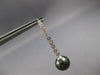 LARGE .36CT DIAMOND & AAA TAHITIAN PEARL 14KT WHITE GOLD BEZEL HANGING EARRINGS