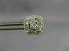 LARGE .67CT DIAMOND 18KT WHITE GOLD 3D SQUARE HALO CLUSTER STUD JACKET EARRINGS