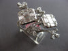 ESTATE EXTRA LARGE 4.08CT DIAMOND 18KT WHITE GOLD 3D MULTI FLOWER COCKTAIL RING