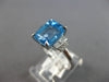 ESTATE 2.65CT DIAMOND & AAA BLUE TOPAZ 14K WHITE GOLD 3D CLASSIC ENGAGEMENT RING