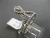 ESTATE WIDE .46CT DIAMOND 18K WHITE GOLD TEAR DROP CLUSTER TRIANGULAR CROWN RING