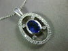 ESTATE 1.37CT DIAMOND & AAA TANZANITE 14K WHITE GOLD 3D OVAL HALO PENDANT #15295