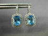 ESTATE 3.31CT CZ & AAA BLUE TOPAZ 14KT WHITE GOLD 3D LEVERBACK HANGING EARRINGS