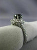 ESTATE 2.62CT WHITE & BLACK DIAMOND 14KT WHITE GOLD 3D FLOWER ENGAGEMENT RING