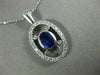 ESTATE 1.37CT DIAMOND & AAA TANZANITE 14K WHITE GOLD 3D OVAL HALO PENDANT #15295