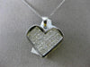 ESTATE EXTRA LARGE 2.60CT DIAMOND 14KT WHITE GOLD 3D HEART LOVE HANGING PENDANT