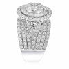 ESTATE LARGE 4.22CT DIAMOND 18KT WHITE GOLD 3D MULTI ROW FLOWER COCKTAIL RING