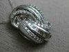LARGE .75CT ROUND & BAGUETTE DIAMOND 14KT WHITE GOLD LOVE KNOT MULTI ROW PENDANT