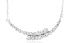 .30CT DIAMOND 14KT WHITE GOLD 3D ROUND GRADUATING CRISS CROSS BAR LOVE NECKLACE