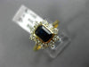 ESTATE 1.60CT DIAMOND & EMERALD CUT SAPPHIRE 18K YELLOW GOLD ENGAGEMENT RING 126