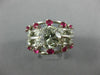 ESTATE EXTRA LARGE 2.54CT DIAMOND & AAA RUBY PLATINUM MULTI ROW ENGAGEMENT RING