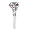 LARGE 1.41CT WHITE & PINK DIAMOND 18KT WHITE & ROSE GOLD CUSHION ENGAGEMENT RING