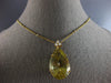 EXTRA LARGE 33.50CT DIAMOND & AAA YELLOW GREENISH TOPAZ 14K YELLOW GOLD NECKLACE