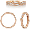 ESTATE .23CT DIAMOND 14KT ROSE GOLD 3D ROUND CLASSIC INFINITY FUN LOVE RING