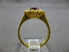 WIDE 2.21CT DIAMOND & AAA GARNET 18K YELLOW GOLD 3D OVAL & ROUND ENGAGEMENT RING