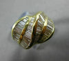 ANTIQUE WIDE 2.50CT BAGUETTE DIAMOND 18KT YELLOW GOLD COCKTAIL RING E/F #20143