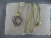 ESTATE 1.92CTW AMETHYST OPEN HEART 14KT YELLOW GOLD PENDANT + 16" CHAIN #11475