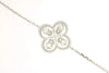 ESTATE .26CT DIAMOND 14KT WHITE GOLD ROUND FLOWER DOUBLE INFINITY LOVE BRACELET