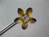 LARGE .40CT DIAMOND 18KT 2 TONE GOLD 3D CLASSIC ROSE FLOWER SQUARE STUD EARRINGS